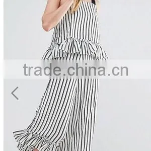 Fashion Stripe Set Crop Top and Panty Style Ith Ruffle thumbnail-2