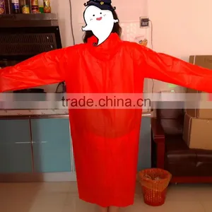 Long Waterproof Disposable Plastic Raincoat Rain Poncho With Sleeve and Hood thumbnail-5