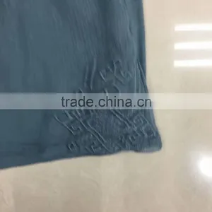 Women Long Sleeve Embroidery Slub Cotton T-shirt thumbnail-5