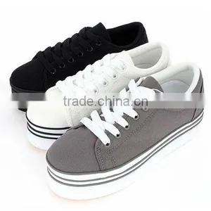 2ssd0186 Platform Lace up Canvas Fashion Sneakers thumbnail-1