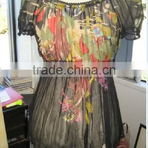 ELLA J CREPE YARN GEORGETTE PRINTED SHIRT thumbnail-1