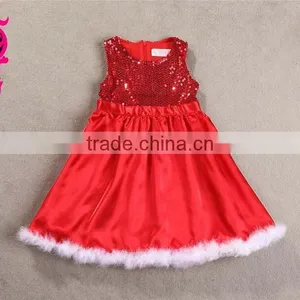 Wholesale Fall New Fashion Baby Girls Red Sequined Sleeveless Dresses Baby Girl Christmas Priness Dress thumbnail-2