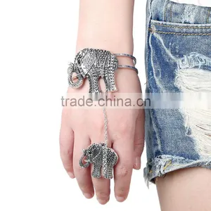 Mix Alloy Leaf Charms Chian Bracelet Antique Silver Charm Chain Link Bracelet Women Tassle Bracelets thumbnail-6