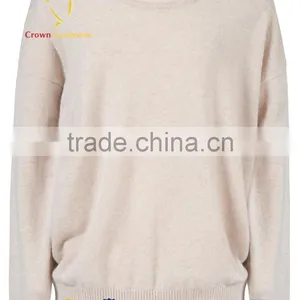 Women Round Neck Winter Loose Soild Color Pullover Sweater thumbnail-1