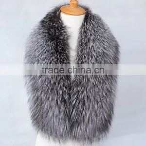 Myfur Custom Royal Blue Fox Fur Collar of Shawl and Small Square Collar thumbnail-3