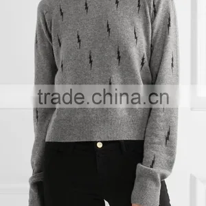 2017 Fashion Ladies Wholesale Custom Knit Shrug Cashmere Cardigan Sweater Woman Crew Neck thumbnail-2