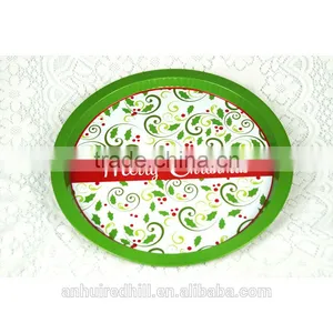 Factory Custom Printed Decorative Christmas Tin Plate thumbnail-1