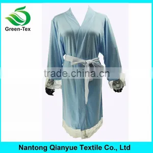 Modal High Quality Lace Bridal Robe Lace Trim Sleeve thumbnail-1