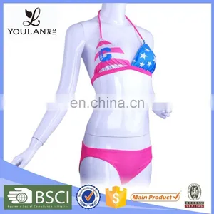 Amazing Beautiful Polyester Friendly Women Sexy Animal Com Sexy Rainbow Stripe Bikini thumbnail-1