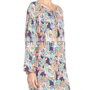 C79 Paisley Print Cover Up Beach Tunic Kurtis thumbnail-2