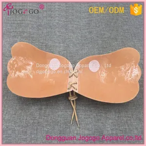 Hotsale Wing Shape Backless Invisible Strapless Front Closure Self-adhesive Push up Silicone Bra thumbnail-2