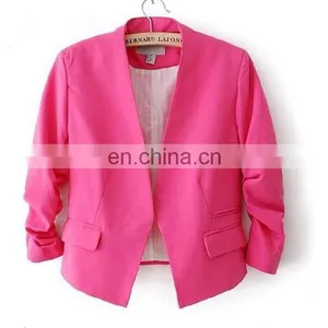 2017 New Fashion Candy Color Women Slim Short Design Suit Coat thumbnail-3