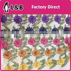 Ningbo-China Polyester Lace Embroidered Eyelet Flower 3d Lace thumbnail-4