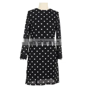 Black&White Abstract Floral Print 2 In 1 Mesh Bralet Woman Sexy Dress thumbnail-1