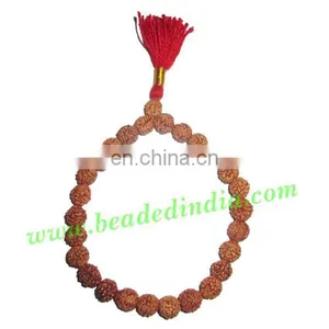 Rudraksha Beads Wrist Band Bracelets of 5 Mukhi (five Face) 8.5mm 27 Pcs. Rudraksha Beads (sold per Dozen) thumbnail-1