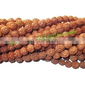 Rudraksha Medium Chikna Beads String (mala) 5 Mukhi (five Face), Size: 8mm thumbnail-1