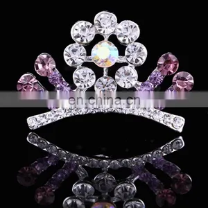 Mini Cute Sweet Kids Trendy Rhinestone Korean Style Crown Tiaras thumbnail-4