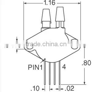 Differential Pressure Sensors, Transducers XPCL XPCL10DTC SENSOR PRESS DIFF 10" H2O 4SIP Barbed thumbnail-2