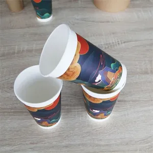 Large Capacity Colourful Disposable Single Wall Paper Cups thumbnail-1