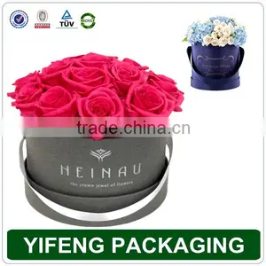 Flower Design Packaging Rose Round Flower Box For Flower Gift thumbnail-1