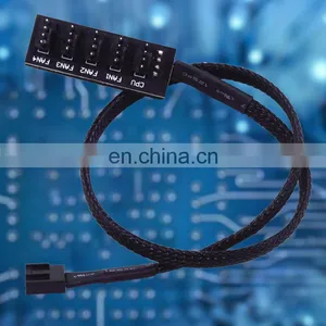 4pin To 8 5 Way Pwm Fan Hub Splitter Adapter,Pwm 12v 4 Pin 3pin Cpu Cooler / Case / Chasis Cooling Fan Sleeved Power Cable thumbnail-4