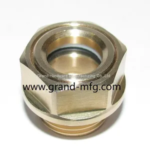 Air Compressor Circular Brass Oil Sight Glass BSP Bulls Eye Oil Levels thumbnail-2