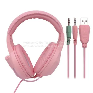 HDERA USB+3.5mm Headphones Gaming Headphones With Noise Cancelling Microphone Headphones HD807 thumbnail-4