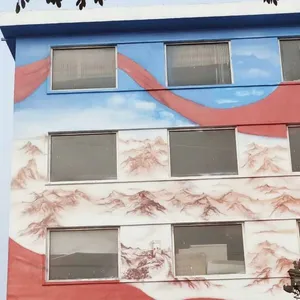 Hand-painted Wall Paintings of Hanging Baskets in Kunming, Yunnan; Colorful Graffiti on High-altitude Cooling Towers and Chimneys in Power Plants; Exterior Wall Paint for Hand-painted Walls thumbnail-1