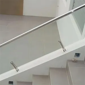 Square Shape Satin Finish Frameless Glass Railing Base Friction Fit Easy Installation Supports Glass 10-16mm thumbnail-2