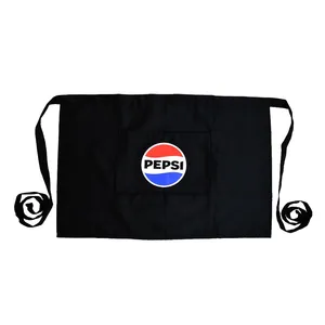Custom Short Aprons With Embroidery Logo for Waiter Use thumbnail-1