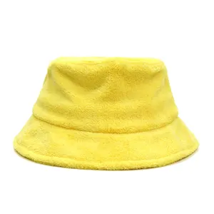 Plush Bucket Hats Custom Embroidery Logo Warm Fashion Bucket Hats thumbnail-3