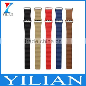 Genuine Leather Loop Straps For Apple Watch Leather Band With Adjustable Magnetic Closure Loop thumbnail-1