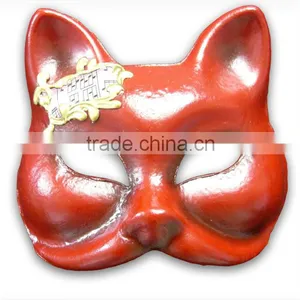 Red Paper Mache Masks Animal thumbnail-1