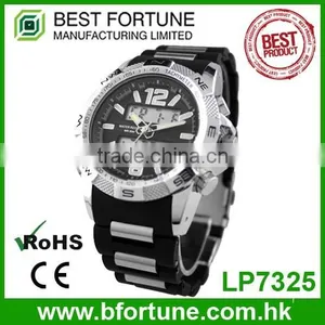 LP7325 Best Quality 3atm Water Resistant Dual Watch With Rubber Watch Strap thumbnail-6