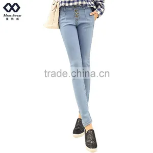 Women Leggings Jeans Menschwear Ready Made Denim Jeans Stretch Destroyed thumbnail-1