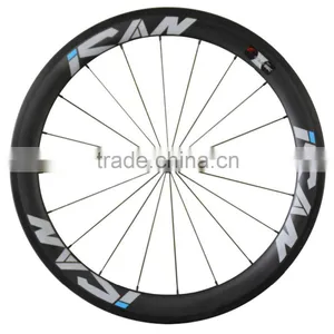 Toray Full Carbon 56mm Road Bicycle Carbon Wheels,carbon Bike Wheels Clincher Novatec Sapim CX-Ray Spokes 27mm Width 56C thumbnail-3