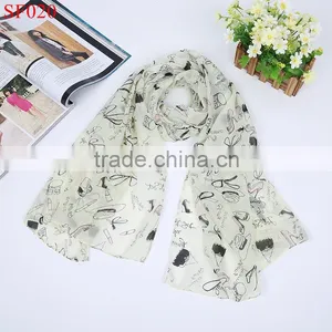 SF019 Fashion Urban Lady Silk Scarves Shiny Color With High-heeled Shoes Lip Lipstick thumbnail-2