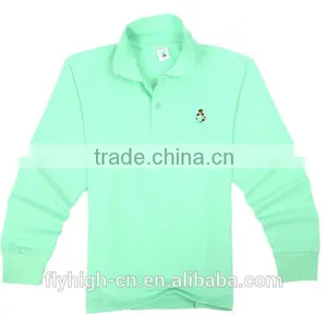 100% Cotton Material Long Sleeve Custom Polo T Shirt for Kids thumbnail-5