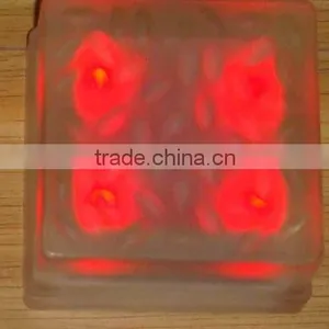 Glass Solar Powered Led Underground Light With Red Color, Glass Solar Brick Light thumbnail-1