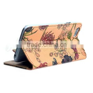 Customize Printed Flower Wallet Phone Case for IPhone 6S thumbnail-4