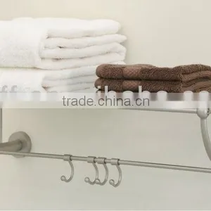 Wall Mounted Bathroom Metal Towel Rack With Hooks Hotel Towel Racks thumbnail-1