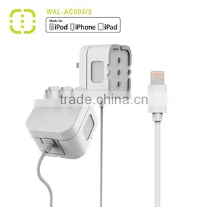 Walnut Main Wall Charger With MFI Cable Attached thumbnail-2