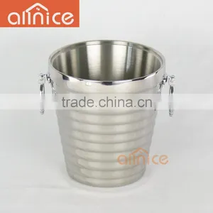 Unique Design Elegance Lines Ice Bucket With Tongs Stainless Steel (Grade 304) Wine Bucket/wine Cooler With Deluxe Mirror Finish thumbnail-6