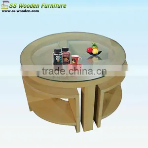 Round Coffee Table With Stools CT-808048 thumbnail-1