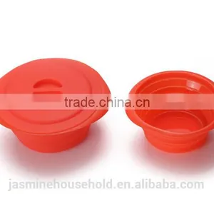Food Grade BPA-Free, Non-toxic Baby & Toddler Foldable Silicone Bowl With Lids thumbnail-2