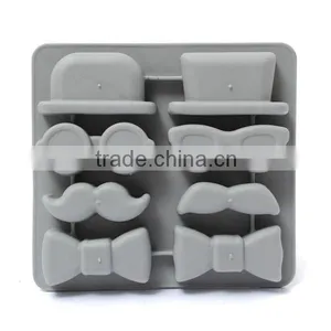 Ice Cube Tray Mold Beard Glasses Hat Tie Gentleman Glasses Freeze Mould Maker Ecellent Quality thumbnail-6