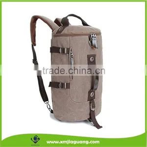 Unisex Canvas Multi-purpose Sport Bag, Barrel Backpack, Double Zipper Daypack thumbnail-5