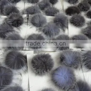 The Most Popular Silver Fox Fur Ball Key Chain / Fox Fur PomPoms thumbnail-3