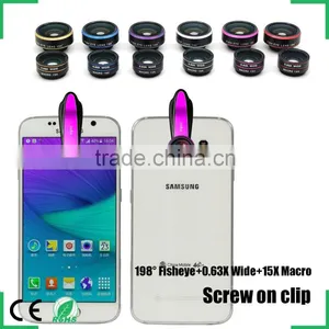 Mobile Phone Fisheye Lens Innovative Gadgets 2016 Trending Products Clip 3 in 1 198 Degree Fish Eye 0.63x Wide-angle Lens Kit thumbnail-1
