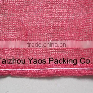 Red PP Leno Mesh Bag Plastic Plain Onions Bag Label Bag Logo Bag thumbnail-3